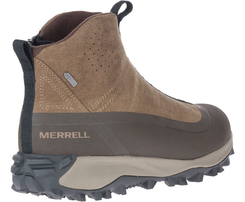 Merrell Boots Brown - Thermo Snowdrift Zip Mid Shell - Mens 16DIGHTYA